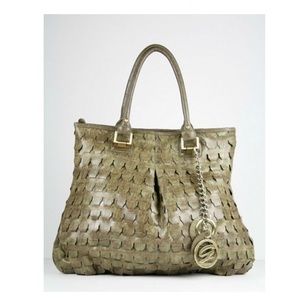 Galian Croco Alligator Print Handbag Woven Bgs